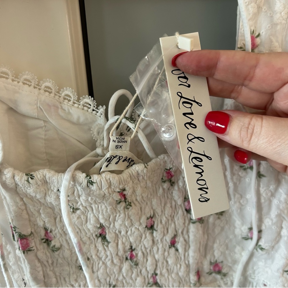 NWT Free People For Love & Lemons Carlotta Floral Maxi Dress Cottagecore - Picture 8 of 10
